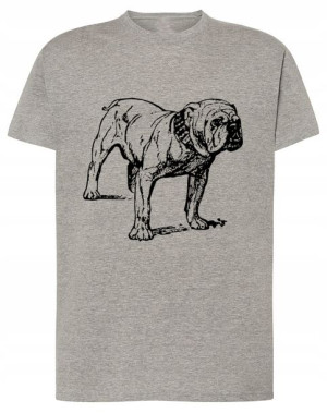 T-Shirt męski nadruk duży Bulldog r.M