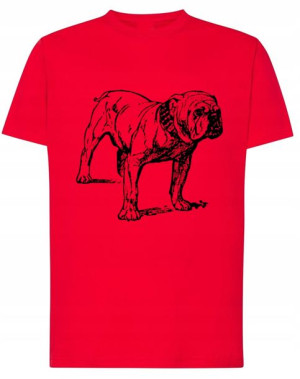 T-Shirt męski nadruk duży Bulldog r.M