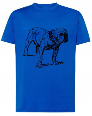 T-Shirt męski nadruk duży Bulldog r.S