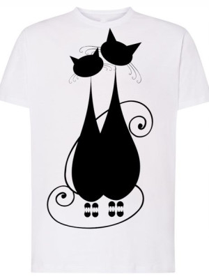 T-Shirt męski nadruk dwa koty Rozm.4XL
