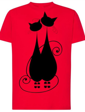 T-Shirt męski nadruk dwa koty Rozm.M