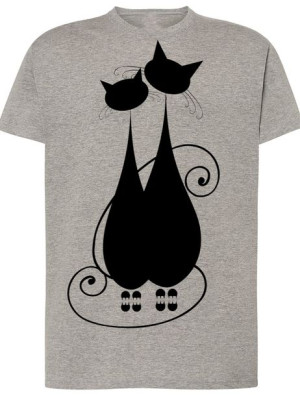 T-Shirt męski nadruk dwa koty Rozm.XL