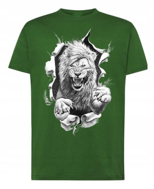 T-Shirt męski nadruk Dziki Lew r.5XL