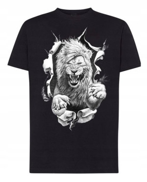 T-Shirt męski nadruk Dziki Lew r.XXL