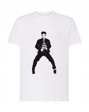 T-shirt Męski Nadruk Elvis Presley Modny R. S