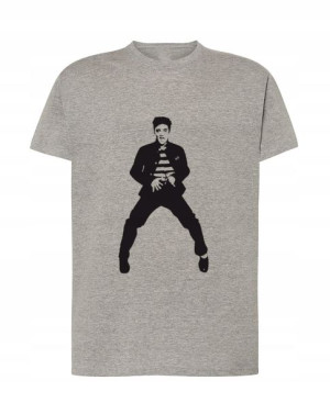 T-shirt Męski Nadruk Elvis Presley Modny R. Xs