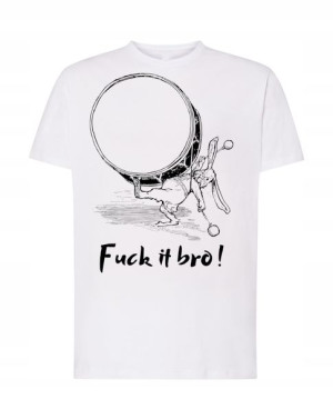 T-Shirt męski nadruk Fck It Bro Królik Rozm.L