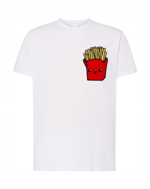 T-Shirt męski nadruk Frytki uśmiech Rozm.4XL