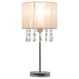 Lampa stołowa, biała, okrągła, E27