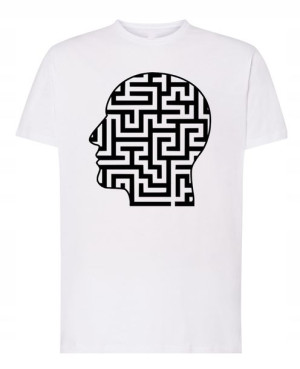 T-Shirt męski nadruk Głowa Labirynt r.3XL