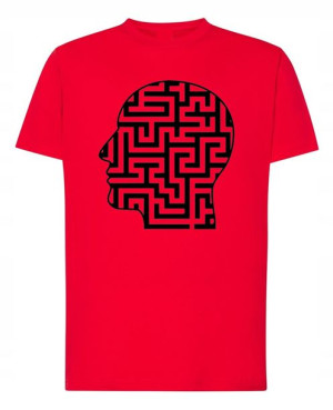 T-Shirt męski nadruk Głowa Labirynt r.M