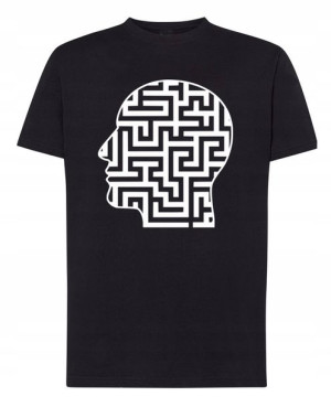 T-Shirt męski nadruk Głowa Labirynt r.XL