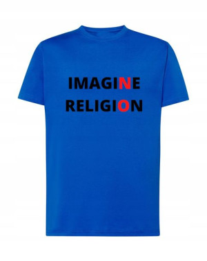 T-Shirt męski nadruk imagine religion Rozm.4XL