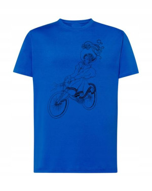 T-shirt Męski Nadruk Kobieta Na Rowerze Rozm 4xl