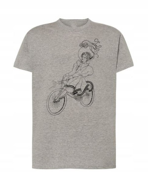 T-shirt Męski Nadruk Kobieta Na Rowerze Rozm S