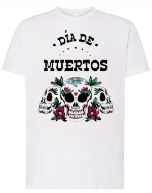 T-Shirt męski nadruk kolorowe CZASZKI r.S