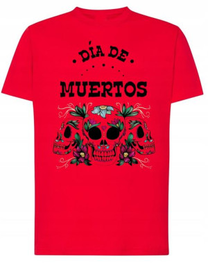 T-Shirt męski nadruk kolorowe CZASZKI r.XS