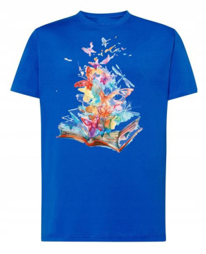 T-Shirt męski nadruk Kolorowe Książki R.3XL