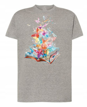 T-Shirt męski nadruk Kolorowe Książki R.L