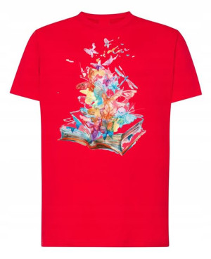 T-Shirt męski nadruk Kolorowe Książki R.S