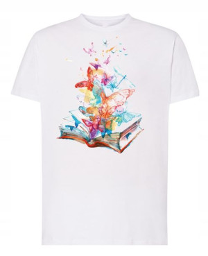 T-Shirt męski nadruk Kolorowe Książki R.S