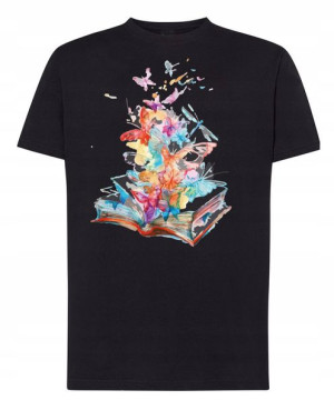 T-Shirt męski nadruk Kolorowe Książki R.XS