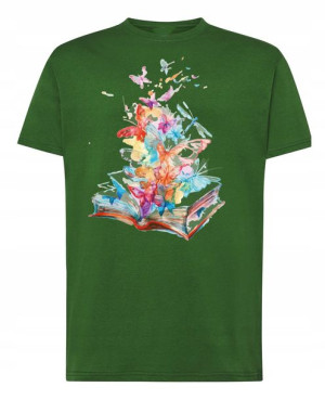 T-Shirt męski nadruk Kolorowe Książki R.XS
