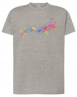 T-Shirt męski nadruk kolorowe Nutki Muzyka r.L
