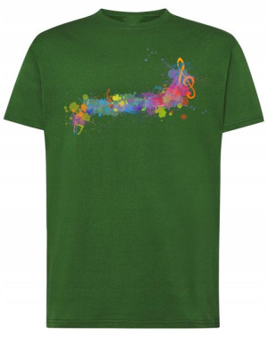 T-Shirt męski nadruk kolorowe Nutki Muzyka r.XL