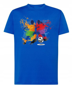 T-Shirt męski nadruk Kolorowy Piłkarz R.5XL