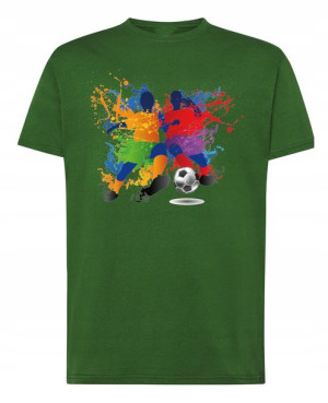 T-Shirt męski nadruk Kolorowy Piłkarz R.XS
