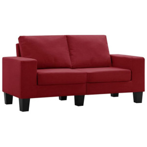 2-osobowa sofa, kolor czerwonego wina, tapicerowana tkaniną