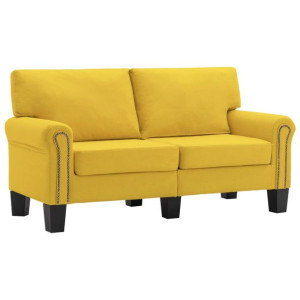 2-osobowa sofa, żółta, tapicerowana tkaniną