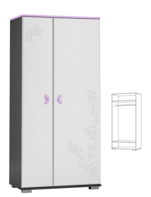 FLOWER Y23 szafa do pokoju nastolatki fronty MDF białe 90x53 w.190
