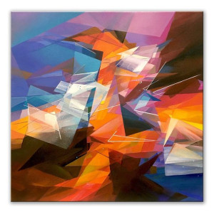 Obraz olejny ręcznie malowany Kalejdoskop 90x90cm