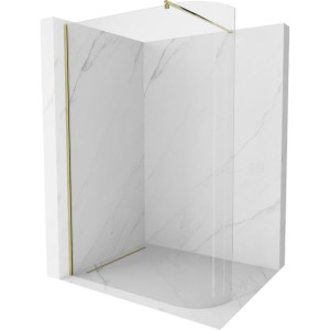 Mexen Kioto ścianka prysznicowa zaokrąglona 80 x 200 transparent, złota