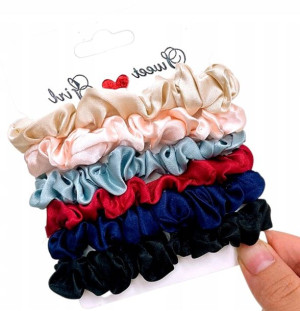 Gumka do włosów 6 sztuk zestaw frotka scrunchies
