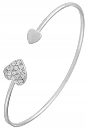 Bransoletka Srebrna serce Love Heart Bangle punk