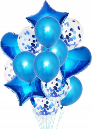 Balony serca gwiazdy walentynki 14szt bal urodziny