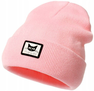 Czapka jesienna zimowa ciepła kot damska beanie