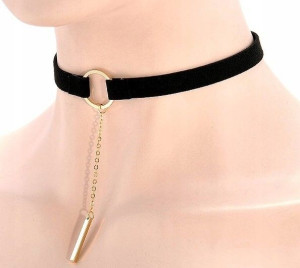 Damski Naszyjnik choker rzemyk obroża łańcuszek