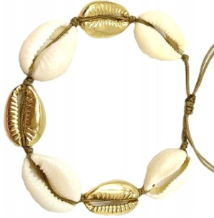 Bransoletka biała krem muszle muszelka bali shell