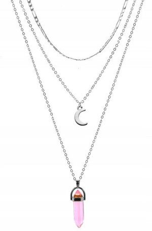 Srebrny choker Naszyjnik celebrytka boho księżyc