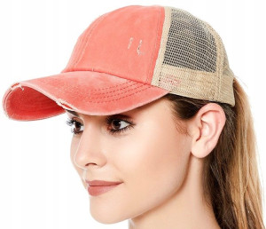 Czapka z daszkiem Otwór Ponytail na KUCYK KITKĘ
