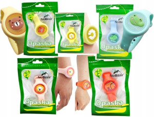 OPASKA NA KOMARY i MESZKI DLA DZIECI 5szt zegarek