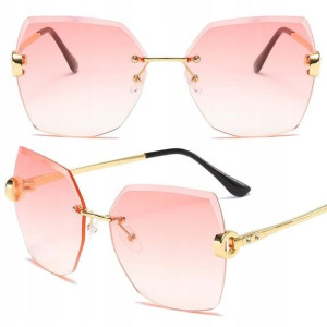 Damskie Okulary bezramkowe przeciwsłoneczne kocie