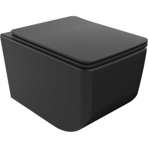 Mexen Vera miska wc Rimless z deską wolnoopadającą, duroplast, czarna mat
