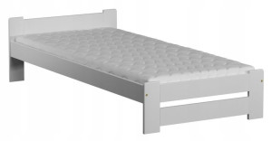 Białe Łóżko 90x200 Niwa + Materac + Stelaż Magnat