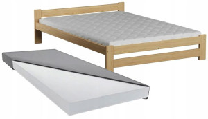 120x200 Łóżko Ze Stelażem I Materacem 10 Cm Hit