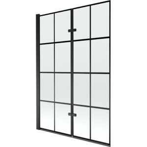 Mexen Castor parawan nawannowy 2-skrzydłowy 120 x 150 czarny wzór, czarny